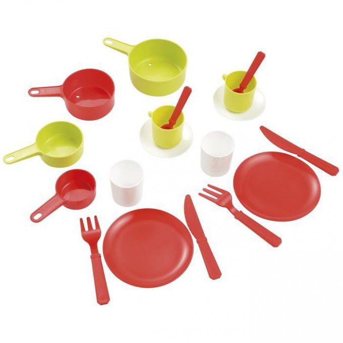 Jouet Réchaud De Cuisine Pour Enfants Ecoiffier - 7 Pièces, Plastique Alimentaire, Fabriqué En France, Dès 18 Mois